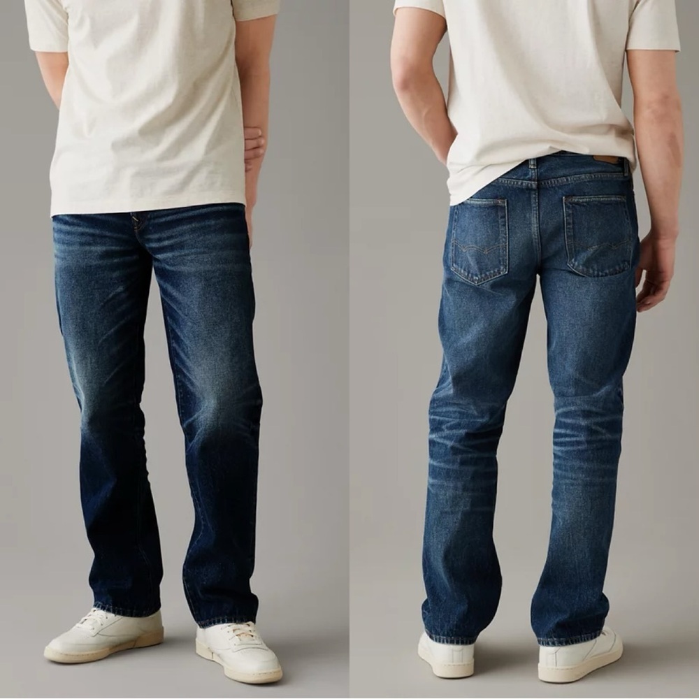 American Eagle Men’s Original Bootcut Jeans Zip Fly in Dark Ink Blue 32X34